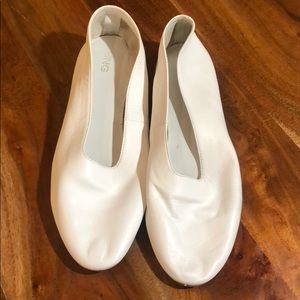 Mango White Leather Flats